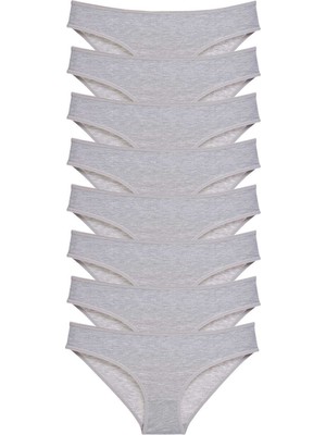 Miray Life 8 Adet Süper Eko Set Likralı Kadın Slip Külot Gri