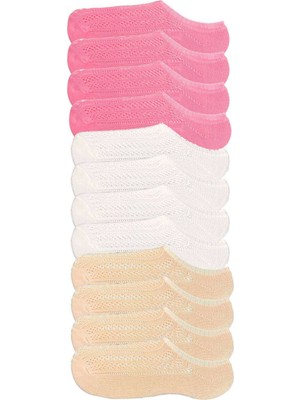 12 Adet Kadın Sneaker Dantelli File Pamuklu Yumuşak Çorap