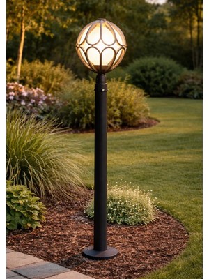132 cm Papatya Direkli Bahçe Armatürü - Bahçe Lambası