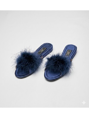 G&C Kadın Çeyizlik Tüylü Gelin Ev Terliği 180