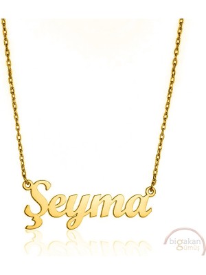 Bigakan 925 Ayar Gümüş Altın Kaplama Şeyma Isimli Kolye
