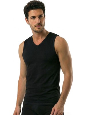 Öts Erkek Atlet V Yaka Sıfır Kol (%96 Pamuk - %4 Elastan)