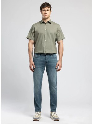 Lee Cooper Jagger Erkek Slım Straıght Dar Kesim Normal Bel Düz Paça Jean Pantolon Mavi