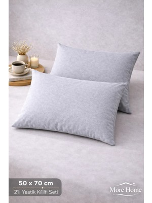 More Home  Kapaklı Yastık Kılıfı (2 Adet) 50  x  70  cm GRİ