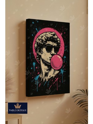 Tablo Royale Sakızı Balon Yapan Roma Heykeli Kanvas Tablo - Salon Tablo - Ofis Tablo