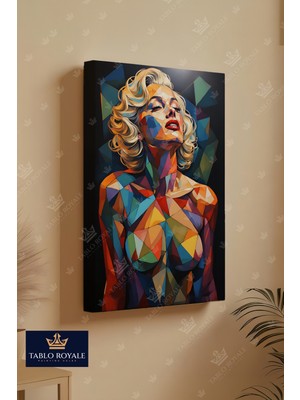 Tablo Royale Geometrik Hatlarıyla Kadın  Kanvas Tablo - Salon Tablo - Ofis Tablo