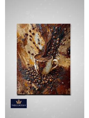 Tablo Royale Kahve ve Kahve Çekirdekleri Kanvas Tablo - Salon Tablo - Ofis Tablo