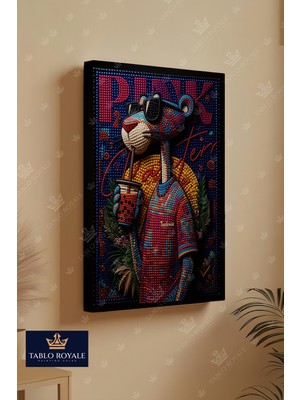 Tablo Royale Cool Olmak Bir Tarz Meselesi Pembe Panter Kanvas Tablo - Salon Tablo - Ofis Tablo