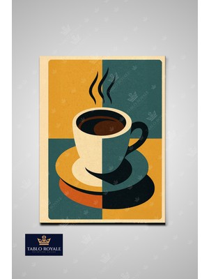 Tablo Royale  Bir Kahve Molası Kahve Bardağıkanvas Tablo - Salon Tablo - Ofis Tablo