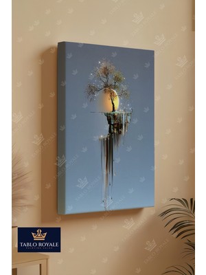 Tablo Royale Güneş ve Ağaç Kanvas Tablo - Salon Tablo - Ofis Tablo
