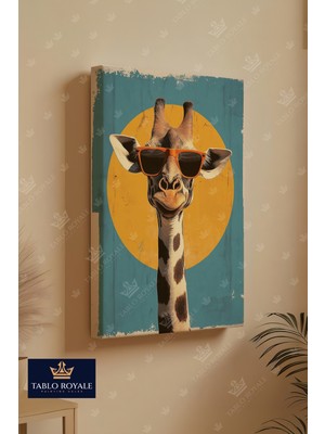 Tablo Royale Karakteristik Gözlüklü Zürafa Kanvas Tablo - Salon Tablo - Ofis Tablo