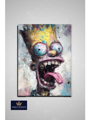 Tablo Royale Dil Çıkaran Çılgın Simpsons Kanvas Tablo - Salon Tablo - Ofis Tablo