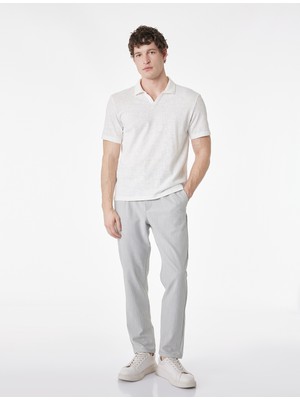 Koton Regular Fit Kısa Kollu Dokulu Polo Yaka Tişört