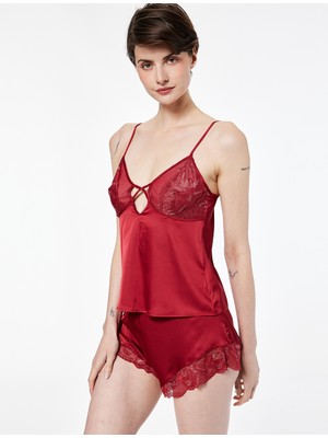 Koton Dantel Detaylı Ince Askılı Pijama Üstü