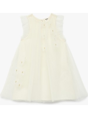 Koton Kolsuz Bisiklet Yaka A Kesim Astarlı Tül Elbise