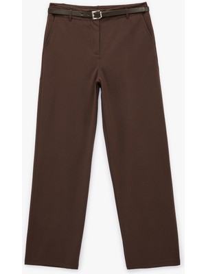 Koton Cepli Kemerli Viskon Karışımlı Geniş Paça Pantolon