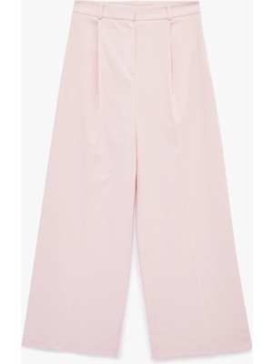 Koton Yüksek Bel Viskon Karışımlı Geniş Paça Pantolon