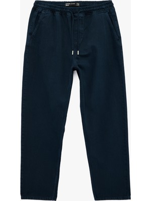 Koton Regular Fit Normal Bel Pamuklu Bol Beli Bağcıklı Baggy Jean Pantolon