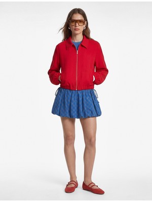 Koton Yanları Bağlama Detaylı Kareli Mini Balon Etek