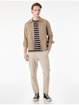 Koton Regular Fit Pamuklu Cepli Gabardin Beli Bağcıklı Pantolon