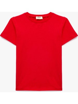 Koton Kısa Kollu Bisiklet Yaka Pamuklu Basic Tişört