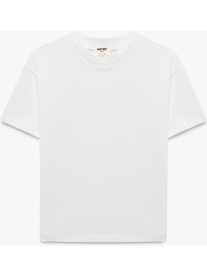 Koton Pamuklu Kısa Kollu Bisiklet Yaka Oversize Basic Tişört
