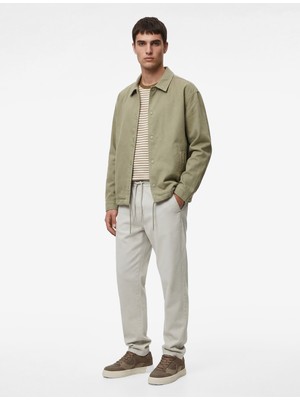 Koton Regular Fit Pamuklu Cepli Gabardin Beli Bağcıklı Pantolon