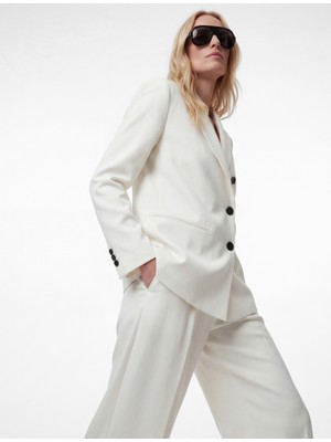 Koton Düğmeli Cep Detaylı Uzun Kollu Kruvaze Yaka Blazer Ceket