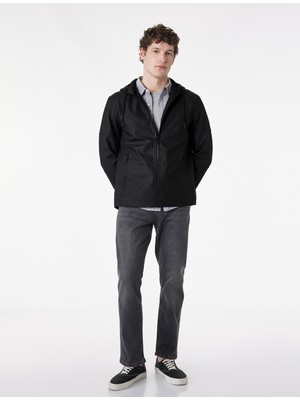 Koton Uzun Kollu Fermuarlı Slim Fit Kapşonlu Yağmurluk