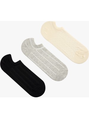 Koton Çok Renkli 3'lü Görünmez Çorap Seti