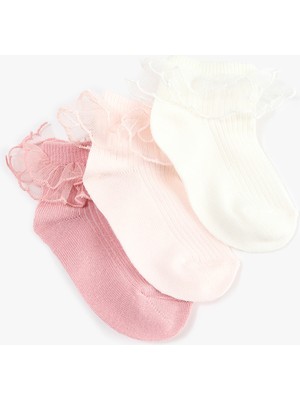 Koton Tül Dantel Detaylı 3'lü Çorap