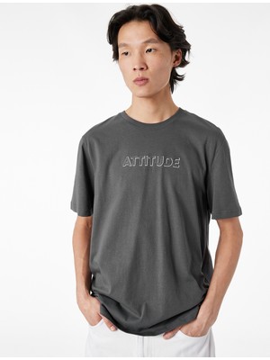 Koton Regular Fit Kısa Kollu Bisiklet Yaka Pamuklu Baskılı Tişört
