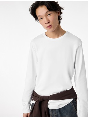 Koton Regular Fit Pamuklu Uzun Kollu Bisiklet Yaka Tişört