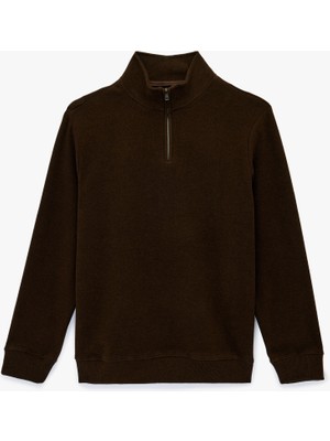 Koton Regular Fit Uzun Kollu Yarım Fermuarlı Sweatshirt
