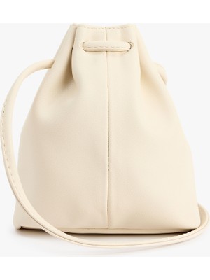 Koton Suni Deri Askılı Büzgülü Bağcıklı Çapraz Çanta