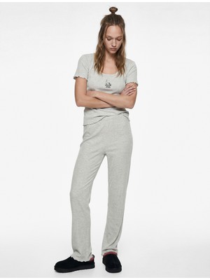 Koton Bisiklet Yaka Kısa Kollu Rahat Kesim Pijama Takımı