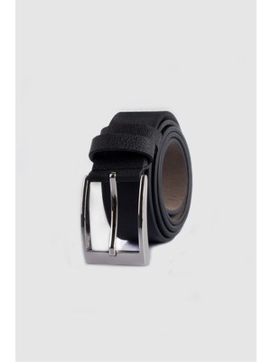 Tudors Erkek 3,5 cm Klasik Siyah Kemer