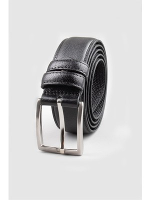 Tudors Erkek %100 Hakiki Deri 3,5 cm Klasik Siyah Kemer