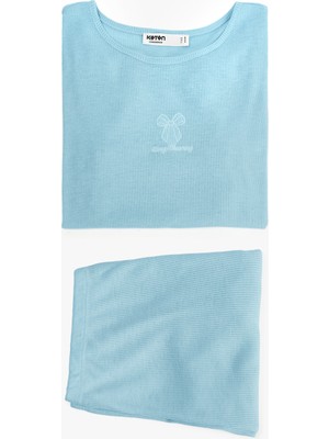 Koton Kaşkorse Fiyonk Işleme Detaylı Şortlu Pijama Takımı