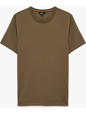 Koton Kısa Kollu Pamuklu Bisiklet Yaka Basic Slim Fit Tişört