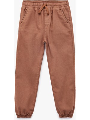 Koton Pamuklu Beli Bağcıklı Gabardin Jogger Pantolon
