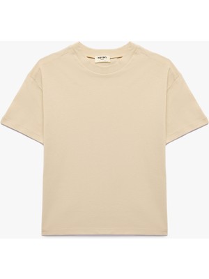 Koton Pamuklu Kısa Kollu Bisiklet Yaka Oversize Basic Tişört