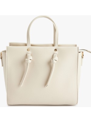 Koton Suni Deri Saplı Fermuarlı Askılı Tote Çanta