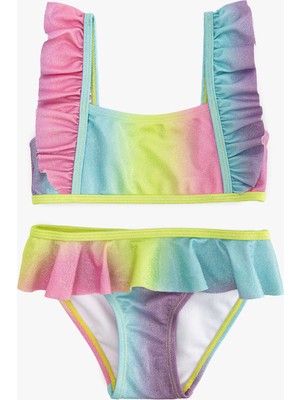 Koton Parlak Askılı Fırfırlı Bikini Takımı
