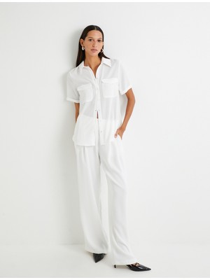 Koton Kısa Kollu Gömlek Cepli Düğmeli Regular Fit