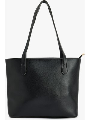 Koton Saplı Fermuarlı Suni Deri Tote Çanta