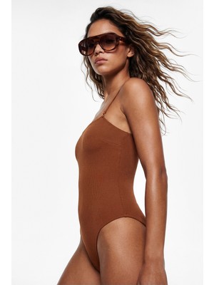 Koton Straight Fit Çıkarılabilir Askı Detaylı Straplez Mayo