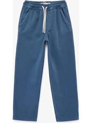 Koton Pamuklu Beli Bağcıklı Cepli Rahat Kesim Denim Pantolon