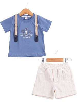 Efemkids 6/24 Ay Erkek Bebek Takım Yıldız Desenli Erkek Bebek Takım