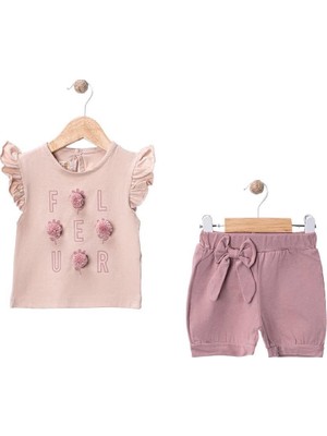 Efemkids 12/36 Ay Kız Bebek Takım Fiyonk Detaylı Alt-Üst Kız Bebek Takım